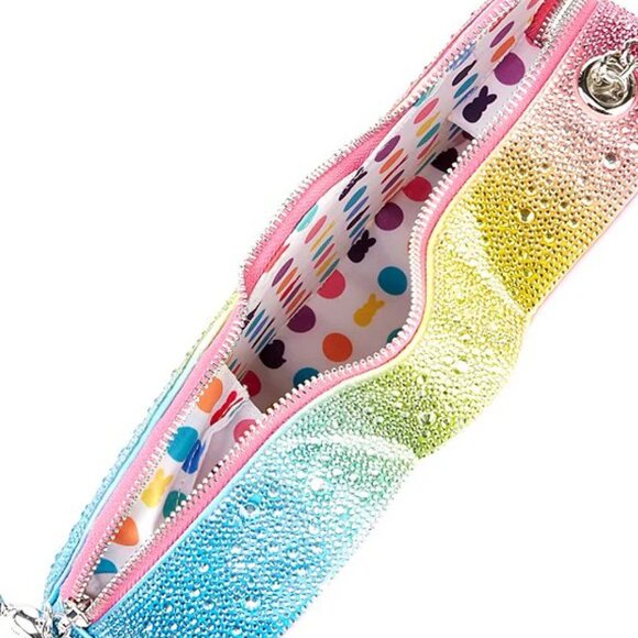 Betsey Johnson Kitsch Peeps Rainbow Rhinestone Bunny Rabbit Easter Crossbody Bag - Picture 8 of 16